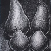 The Four of Us, charcoal on paper, 30 x 22"